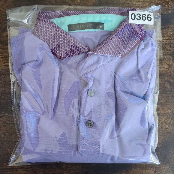 Greyson Purple Performance Polo Shirt Men’s Medium M Golf Tech Stretch Preppy - Picture 8 of 8